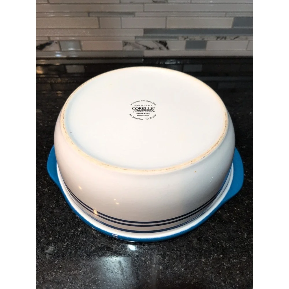 Corelle Coordinates Classic Cafe Blue‎ 2.5qt Covered Casserole Baking Dish LID